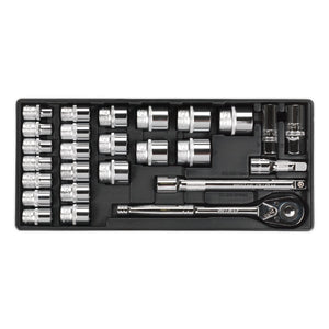 Sealey Tool Tray, Socket Set 26pc 1/2" Sq Drive (Premier)