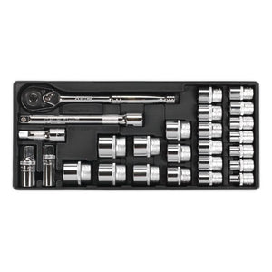 Sealey Tool Tray, Socket Set 26pc 1/2" Sq Drive (Premier)