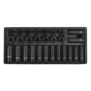 Sealey Tool Tray, Impact Socket Set 28pc 1/2" Sq Drive - Metric (Premier)