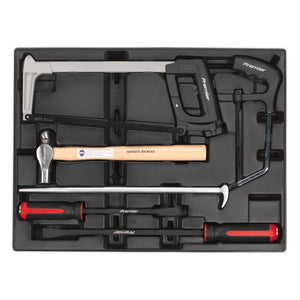 Sealey Tool Tray, Pry Bar, Hammer & Hacksaw Set 6pc (Premier)