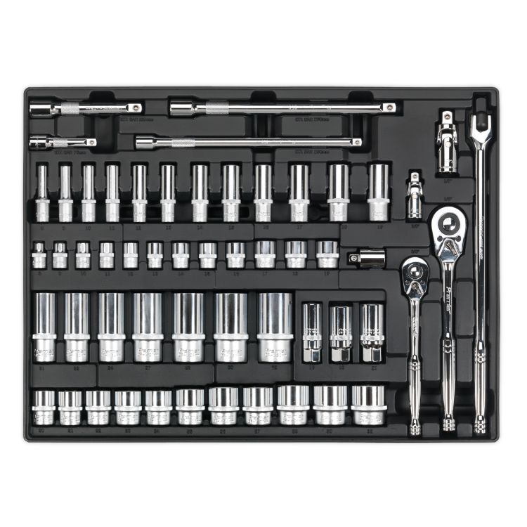 Sealey Tool Tray, Socket Set 55pc 3/8