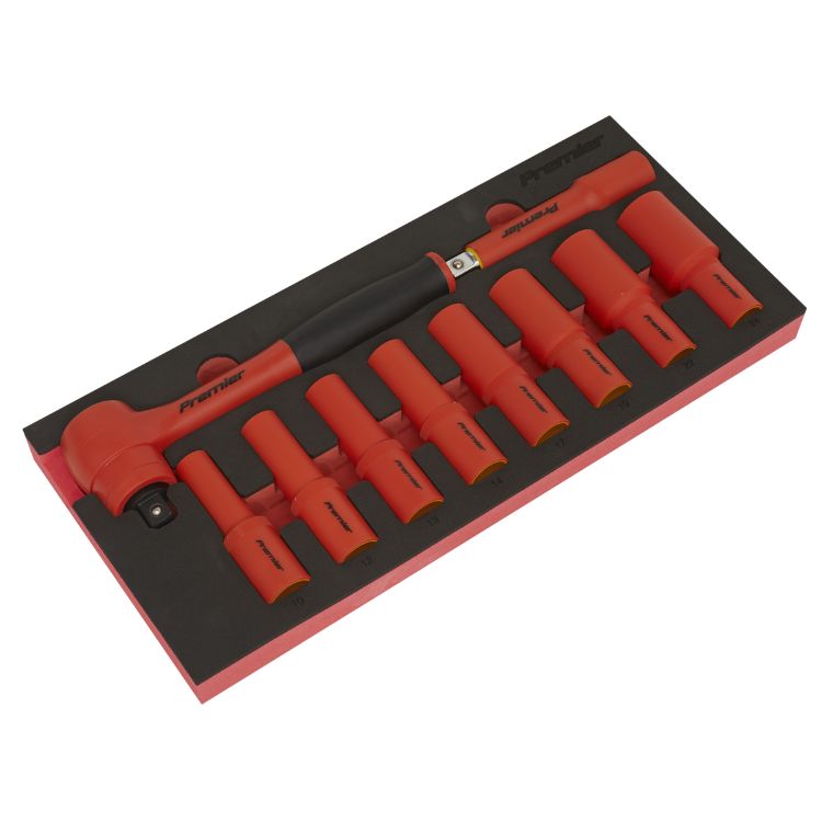 Sealey Insulated Socket Set, Tool Tray 10pc 1/2