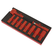 Load image into Gallery viewer, Sealey Insulated Socket Set, Tool Tray 10pc 1/2&quot; Sq Drive - VDE Approved
