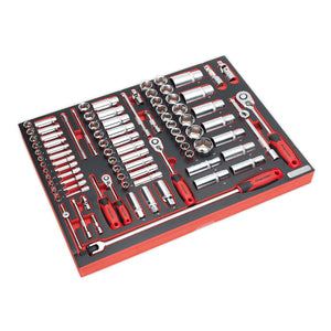 Sealey Toolchest Combination 14 Drawer Ball-Bearing Slides - Red & 446pc Tool Kit (Premier)