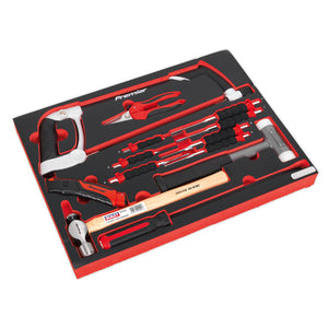 Sealey Toolchest Combination 14 Drawer Ball-Bearing Slides - Red & 446pc Tool Kit (Premier)