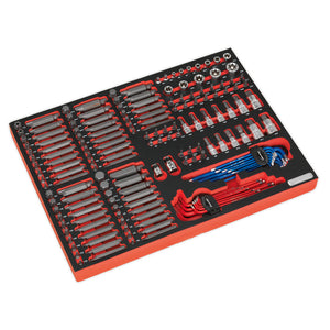 Sealey Toolchest Combination 14 Drawer Ball-Bearing Slides - Red & 446pc Tool Kit (Premier)