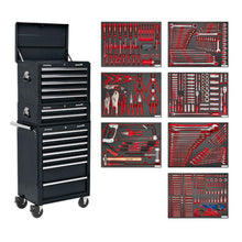 Load image into Gallery viewer, Sealey Toolchest Combination 14 Drawer Ball-Bearing Slides - Black &amp; 446pc Tool Kit (Premier)
