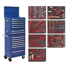 Load image into Gallery viewer, Sealey Toolchest Combination 14 Drawer Ball-Bearing Slides - Blue &amp; 446pc Tool Kit (Premier)
