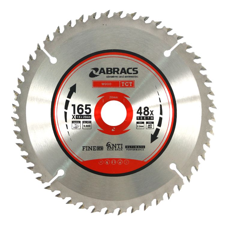 Abracs TCT Blade 165mm x 20mm x 48T - Wood