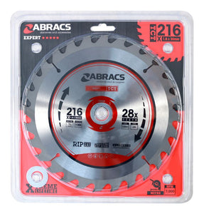 Abracs TCT Blade 216mm x 30mm x 28T - Wood