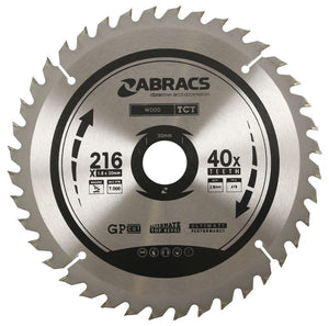 Abracs TCT Blade 216mm x 30mm x 40T - Wood