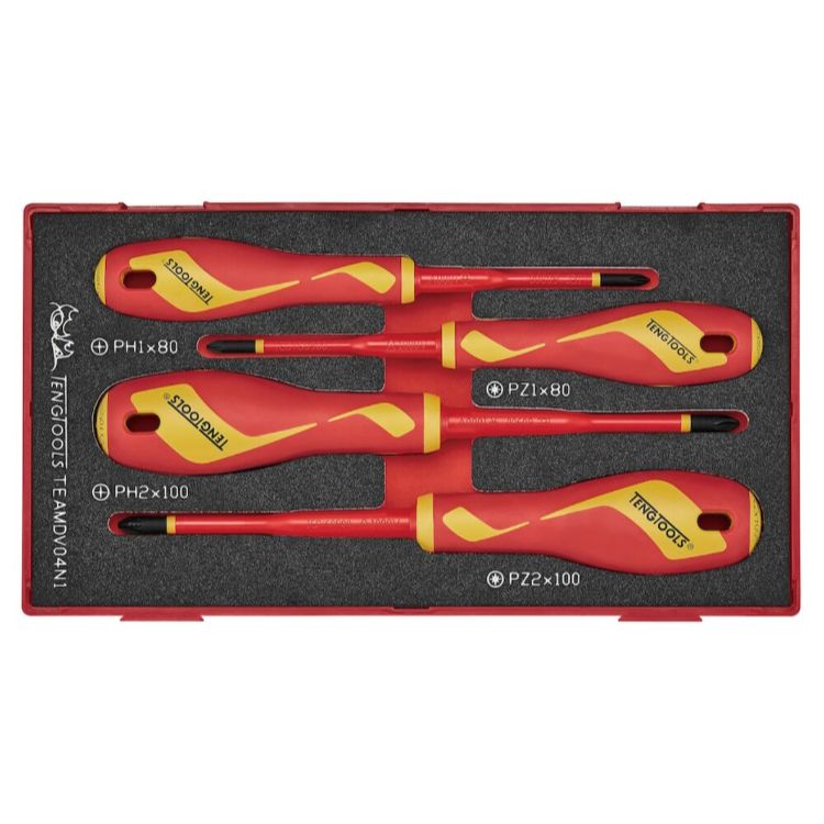 Teng Insulated Phillips/Pozi Screwdriver Set 4pcs