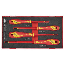 Load image into Gallery viewer, Teng Insulated Flat Screwdriver Set 4pcs
