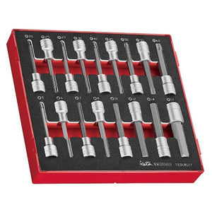 Teng Socket Set 1/2" Drive Long Hex & TX Bit FOAM 17pcs