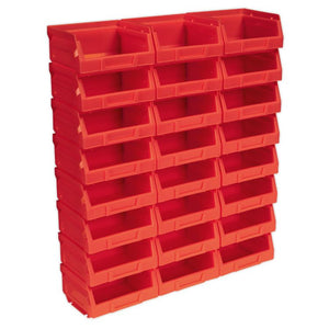 Sealey Plastic Storage Bin 105 x 85 x 55mm Red - Pack of 24