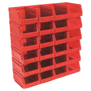 Sealey Plastic Storage Bin 105 x 165 x 85mm Red - Pack of 24