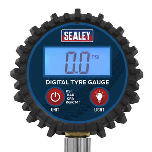 Sealey Digital Tyre Pressure Gauge, Swivel Head & Quick Release