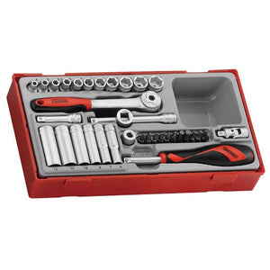 Teng PRO35 26" Rollcab 7 Drawer Tool Kit Red 516pcs