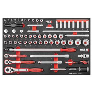 Teng Socket Bit Set 1/4", 3/8" and 1/2" Drive Metric FOAM 67pcs