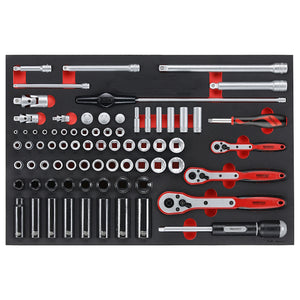 Teng PRO35 26" Rollcab 7 Drawer Tool Kit FOAM Red 335pcs