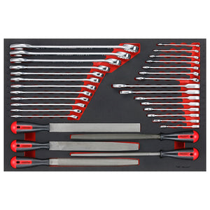 Teng PRO35 26" Rollcab 7 Drawer Tool Kit FOAM Red 335pcs