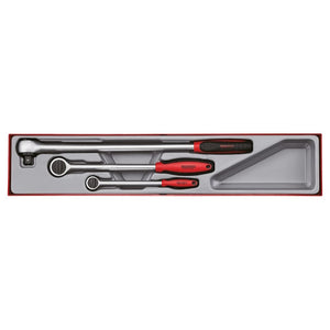 Teng 1/4", 3/8" & 1/2" Long Arm Ratchet Set 3pcs