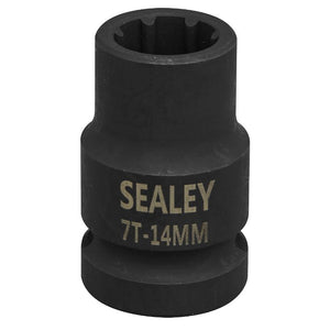 Sealey Brake Caliper Socket 1/2" Sq Drive 14mm - 7-Point