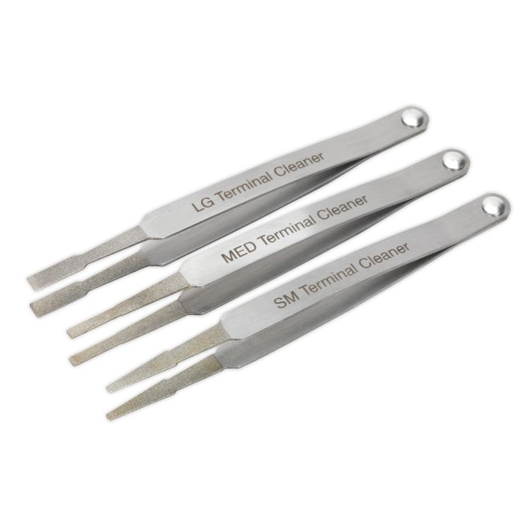 Sealey Terminal Cleaner Set 3pc - Diamond Grip