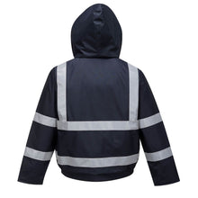 Load image into Gallery viewer, Portwest Bizflame Rain FR Multi Protection Bomber Jacket Navy S783
